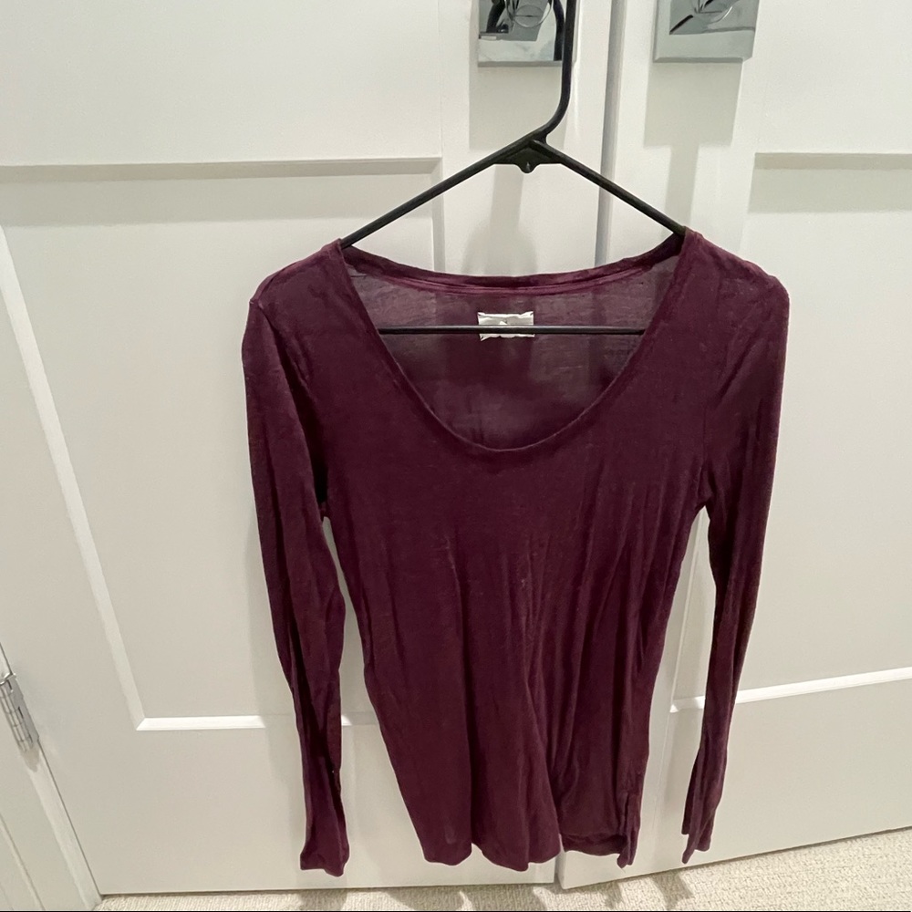 Lou and Grey Burgundy Long sleeve tee